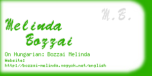 melinda bozzai business card